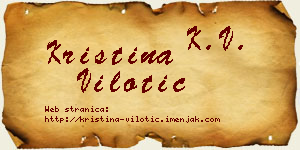 Kristina Vilotić vizit kartica